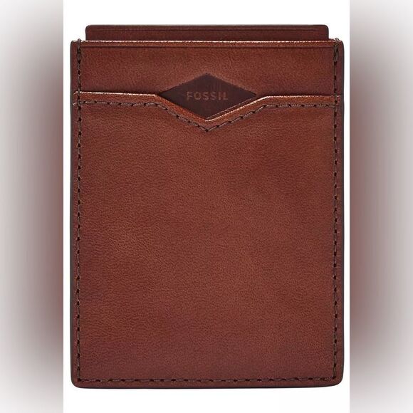 NWT- Fossil- Mykel Card Case- Medium Brown SML1808210 - Picture 1 of 11